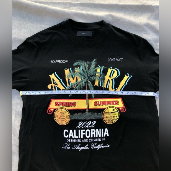 AMIRI Rum Label Black Short Sleeve Tshirt EUC Size Small - Picture 5 of 11